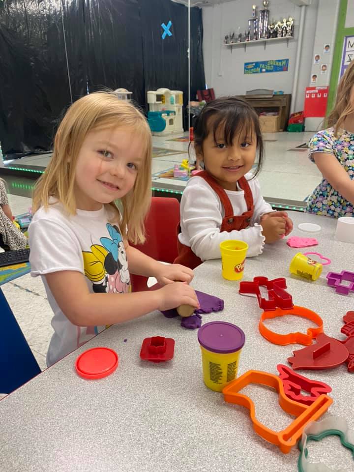 Play Dough! We love to play with play dough!!  it helps us learn coordination and it helps with our creativity.